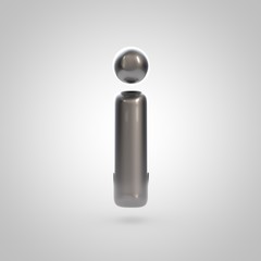 Metallic paint silver letter I lowercase