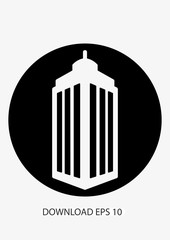 Skyscraper building icon, Vector
