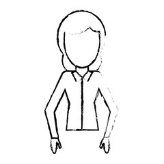 sketchy woman female faceless design vector illustration eps 10