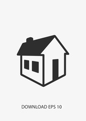 3D house icon, Vector