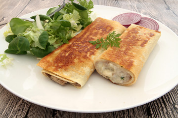 crêpes aux champignons