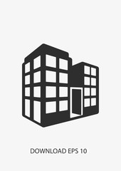 Fototapeta premium Office block building icon, Vector