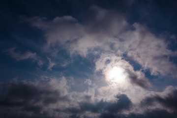 Sunrise in the clouds of Crimea