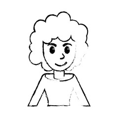 sketch woman portrait smling vector illustration eps 10