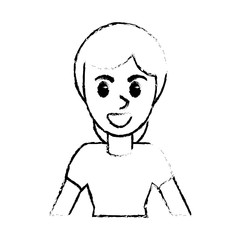 sketch woman portrait smling vector illustration eps 10