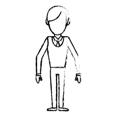 sketch man male faceless standing vector illustration eps 10