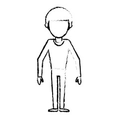 sketch man male faceless standing vector illustration eps 10