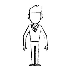 sketch man male faceless standing vector illustration eps 10