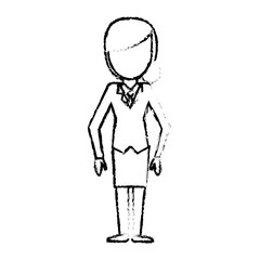 sketch female girl faceless image vector illustration eps 10