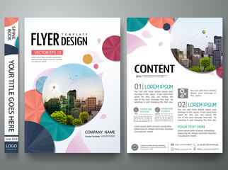Portfolio template vector. Minimal flower brochure design report business flyers magazine poster. Abstract cover book  presentation. City on A4 layout.