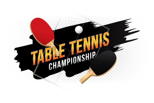 Table Tennis Championship Design With  Table.