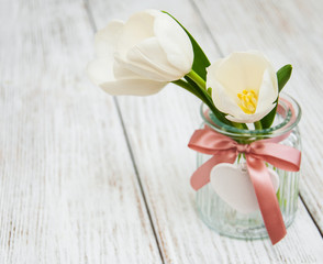 Spring tulips flowers