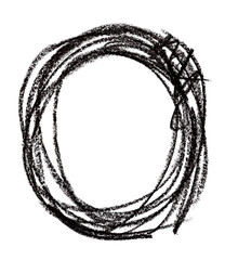 Circle shape made with black pastel crayon