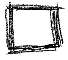 Square shape made with black pastel crayon