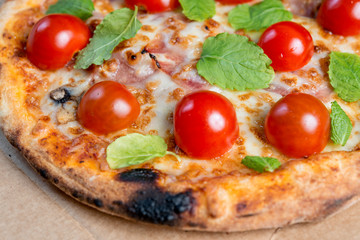 tasty pizza on a the table