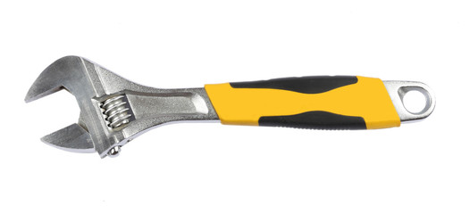 Adjustable wrench isolated on white background