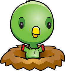 Cartoon Baby Parrot Nest