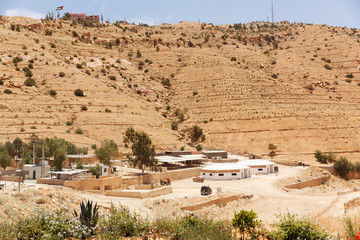 Settlement in the mountains, near Petra in Jordan. May 23, 2016