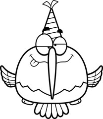 Cartoon Hummingbird Drunk Party