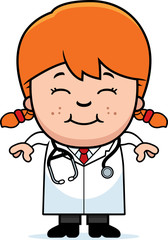 Smiling Cartoon Child Doctor