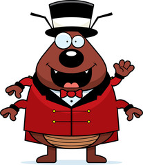 Cartoon Flea Circus Waving