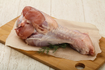 Raw turkey leg