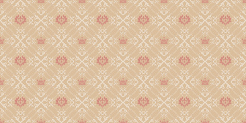 Texture background. Symmetrical classic pattern in retro style. Vector illustration