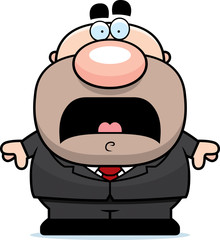 Scared Cartoon Businessman