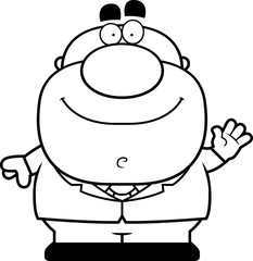 Waving Cartoon Businessman