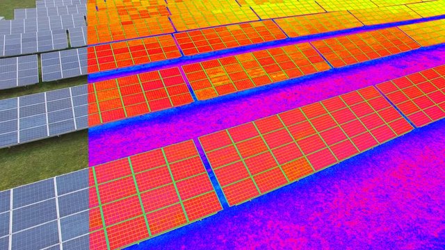 
Thermographic  scan of a solarmodule for failures - Thermographic assessments