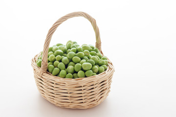 Bunch of biologic delicious green peas