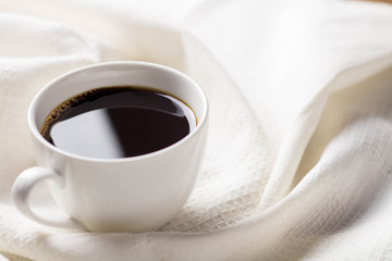 black coffee in white cup