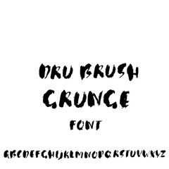 Hand drawn dry brush font. Modern brush lettering. Grunge style alphabet. Vector illustration.
