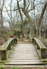 Obraz premium Wooden Bridge in park