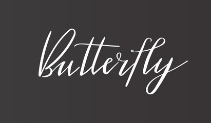 Obraz premium Calligraphy 'Butterfly' inscription - sophisticated logo design. Couple business card designs included