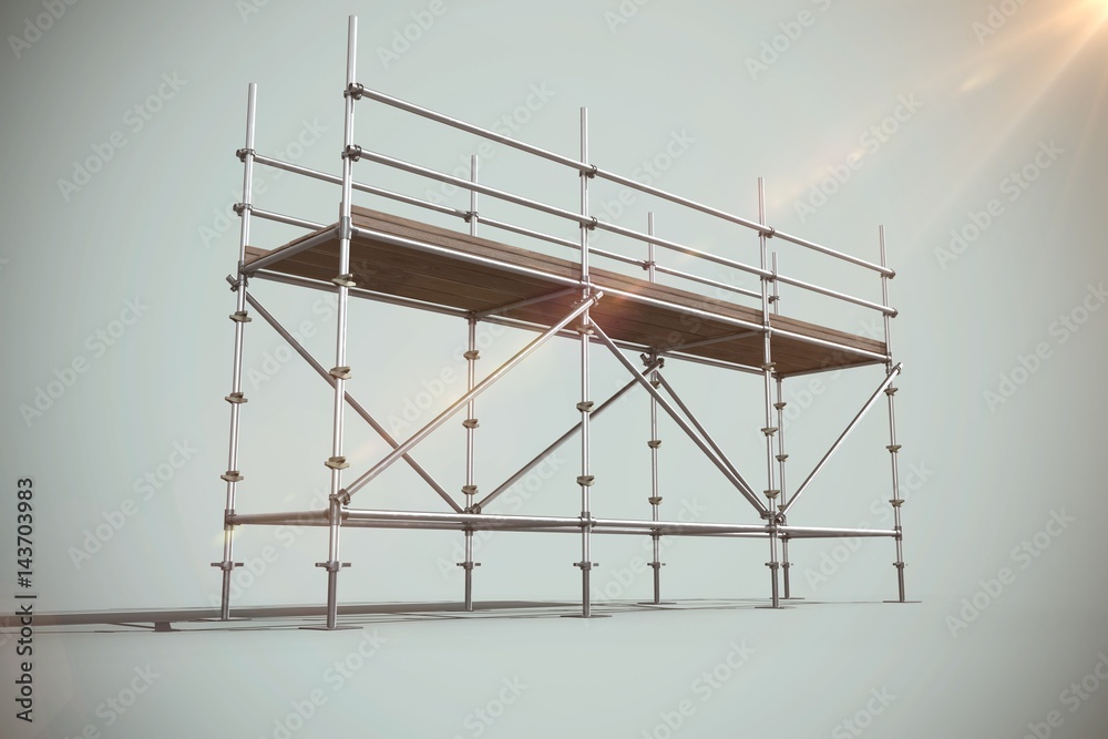 Poster composite image of digitally generated image of scaffoldings