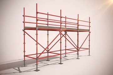 Composite image of 3d image of red metal structure with shadow