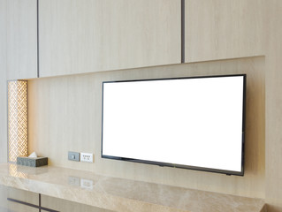 Modern television in living room .