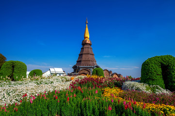 Landmark pagoda in doi Inthanon national park at Chiang mai, Thailand.