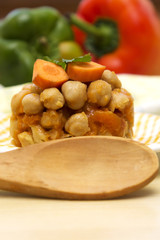 Cooked chickpeas with peppers