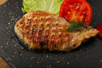 Grilled pork steak