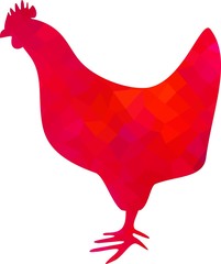 Pink triangle colorful chicken vector.