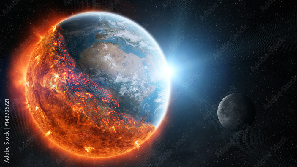 Wall mural the end of planet earth 3d rendering elements of this image furnished by nasa