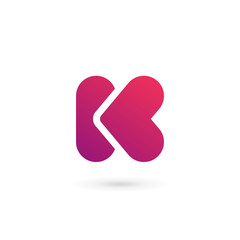 Letter K heart logo icon design template elements