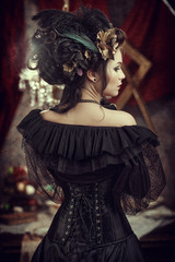 Girl in with flowers in her hair