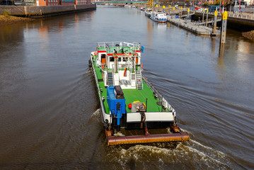 Bremen. River tugboat on the river Weser.