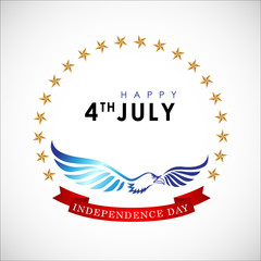 Abstract Happy 4th of July, Memorial Independence Day. Vector and Illustration, EPS 10.