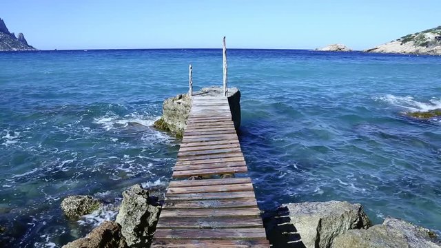 Pier at Hort Beach, Ibiza, Spain