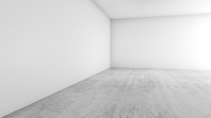 Abstract empty interior, blank white walls