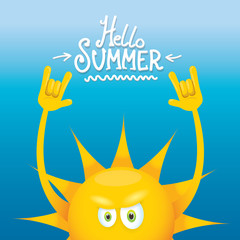 hello summer rock n roll poster. summer party
